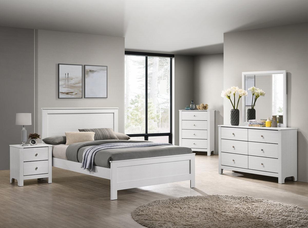 Elements Bedroom Sets - Camila Youth Full 5PC Bedroom Set in White White