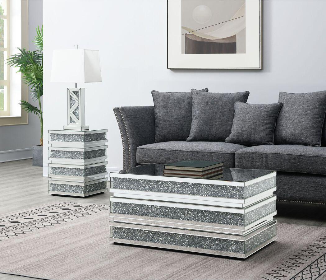 Elements Living Room Sets - Camilla 2PC Set- Coffee Table & End Table Silver