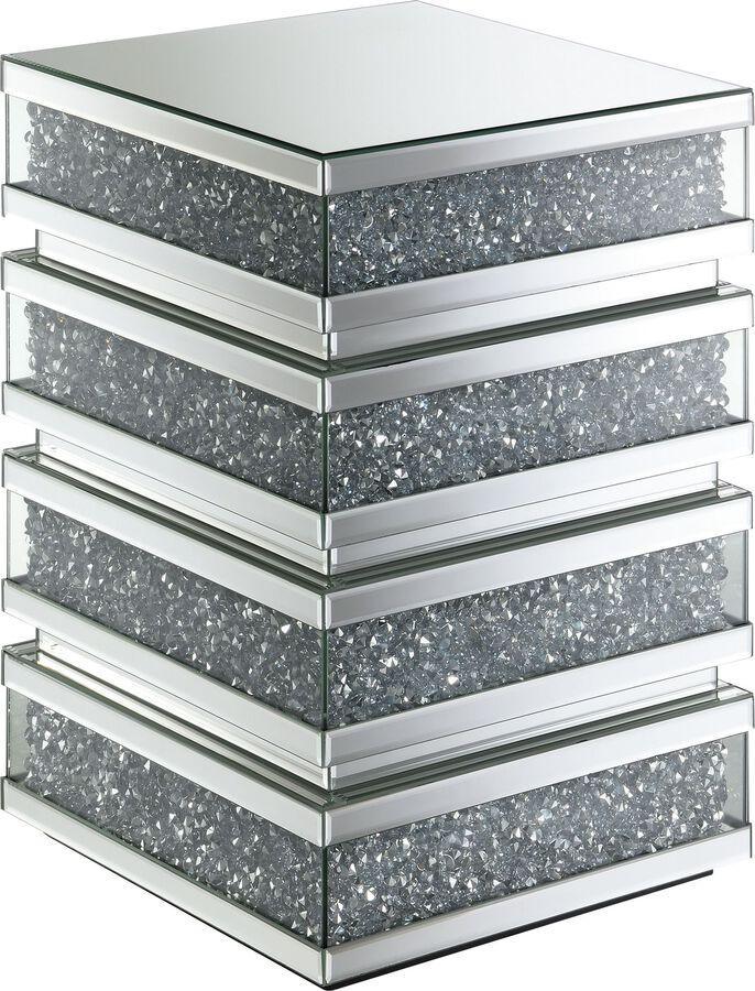 Elements Side & End Tables - Camilla Mirrored End Table Silver