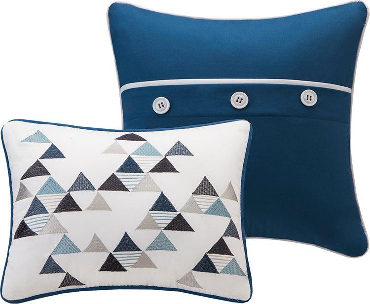 Olliix.com Comforters & Blankets - Camilo 4 Piece Comforter Set Blue Twin/Twin XL