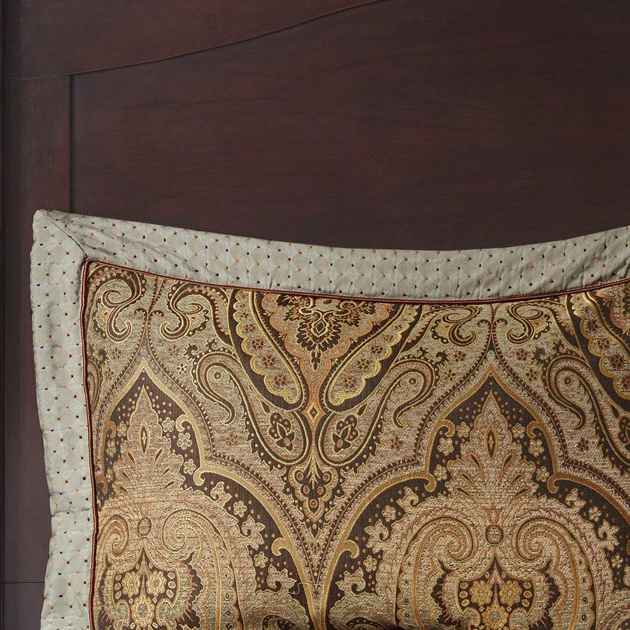 Olliix.com Comforters & Blankets - Canovia Springs Jacquard Comforter Set Brown