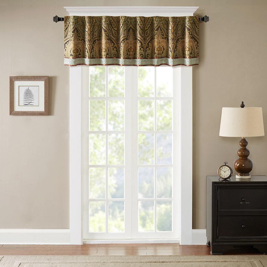 Olliix.com Curtains - Canovia Traditional Springs Window Valance 54x18" Brown