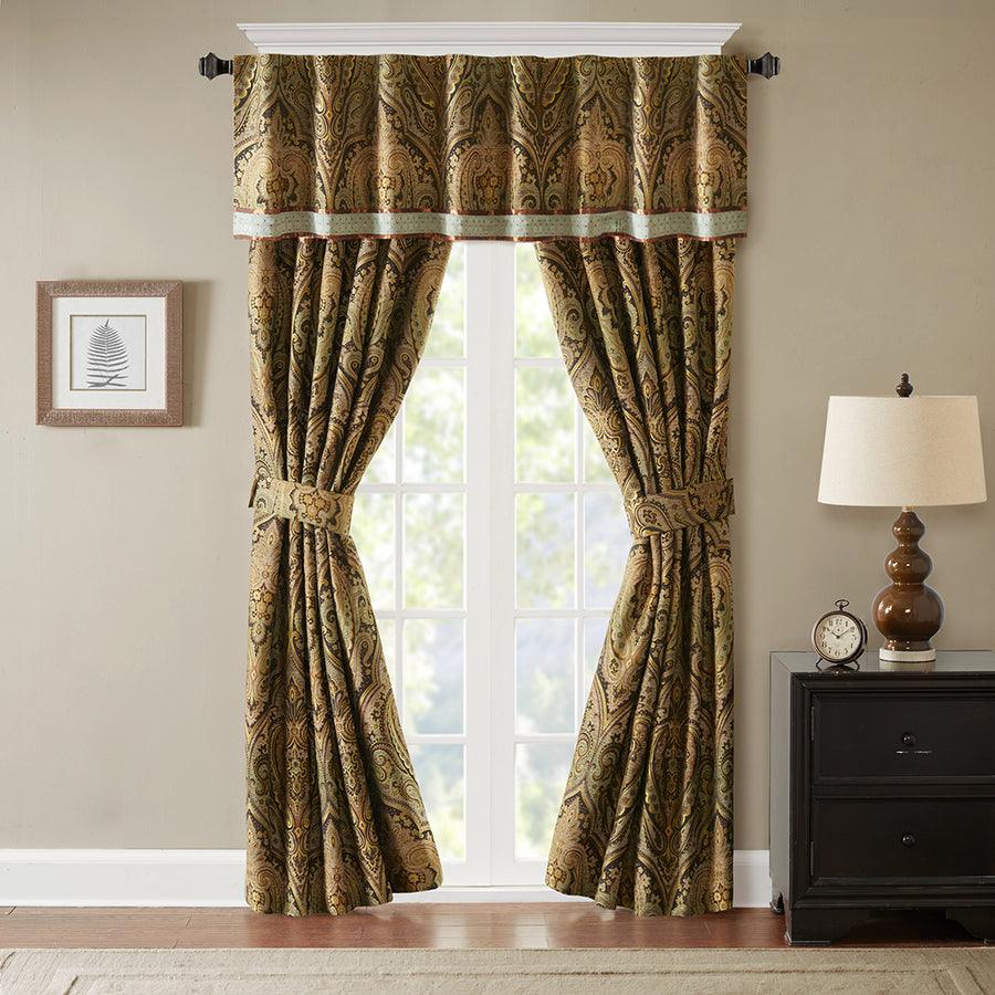Olliix.com Curtains - Canovia Traditional Springs Window Valance 54x18" Brown