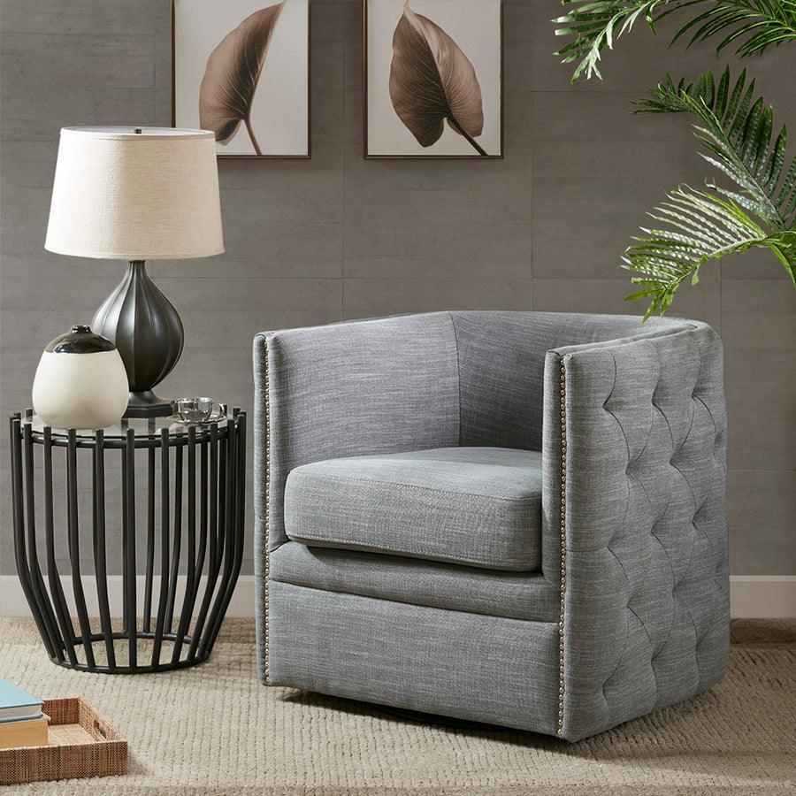 Olliix.com Accent Chairs - Capstone Swivel Chair Slate