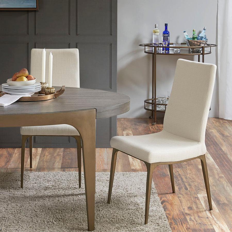 Olliix.com Dining Chairs - Captiva Transitional Dining Side Chair (Set of 2) 17.5"W x 23.5"D x 38"H Cream