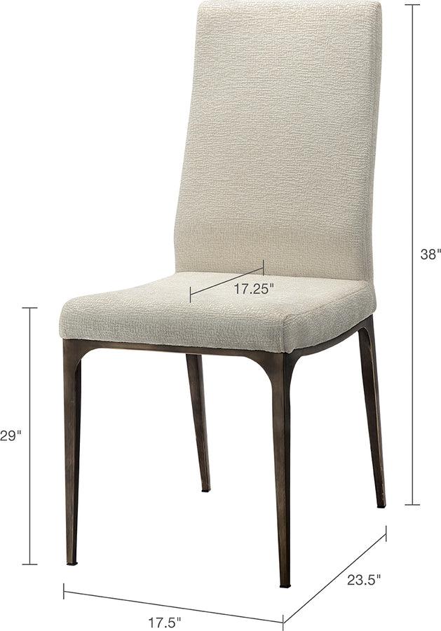 Olliix.com Dining Chairs - Captiva Transitional Dining Side Chair (Set of 2) 17.5"W x 23.5"D x 38"H Cream