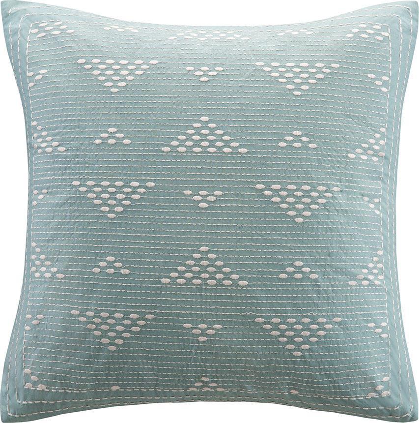 Olliix.com Pillows - Cario Casual Embroidered Square Pillow 18x18" Blue