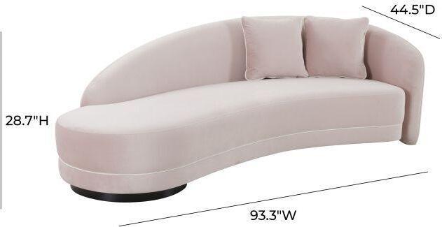 Tov Furniture Sofas & Couches - Carla Blush and Cream Velvet Sofa