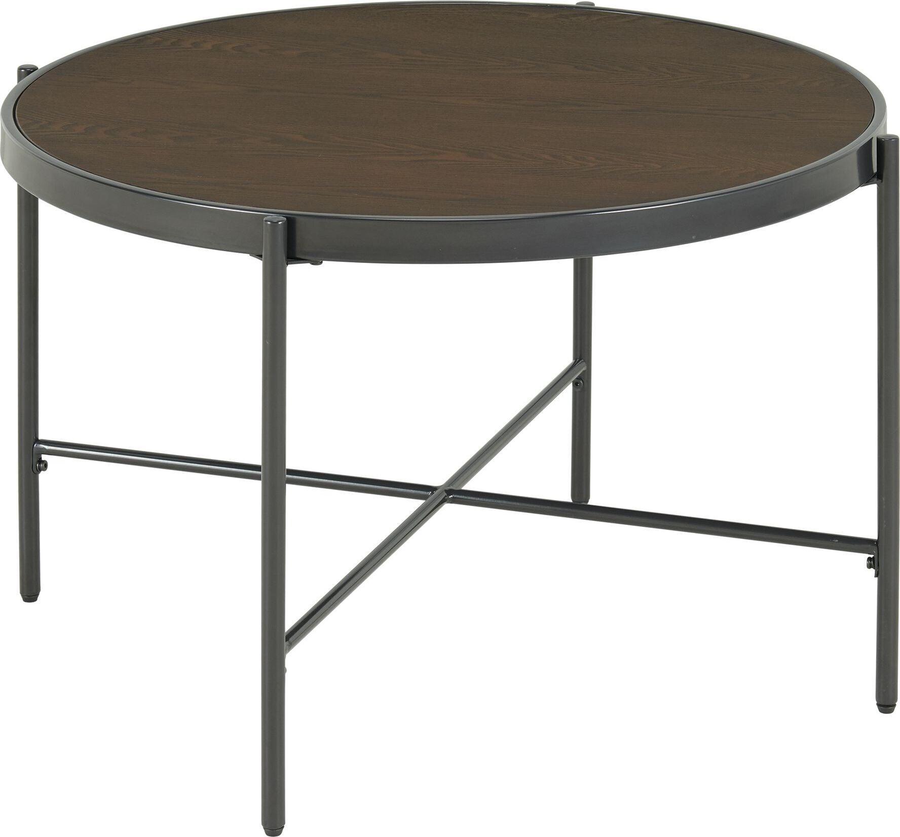 Elements Coffee Tables - Carlo Round Coffee Table Brown & Black
