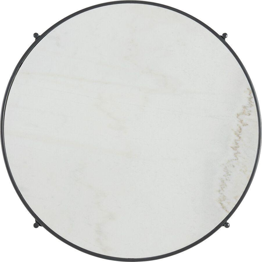 Elements Coffee Tables - Carlo Round Coffee Table with Marble Top Marble | Black