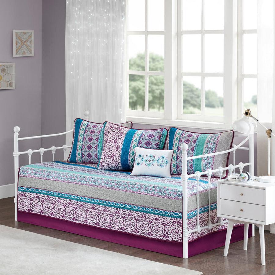 Olliix.com Comforters & Blankets - Carly Daybed Reversible 6 Piece Daybed Set Purple