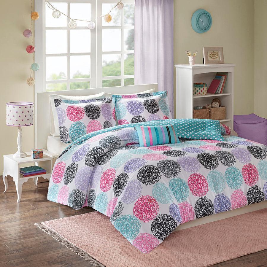 Olliix.com Comforters & Blankets - Carly Reversible Comforter Set Purple Twin/Twin XL