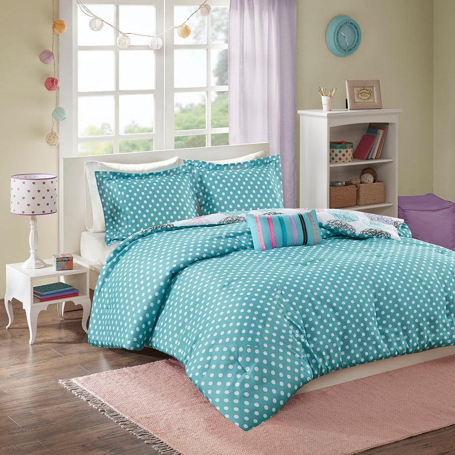 Olliix.com Comforters & Blankets - Carly Reversible Comforter Set Purple Twin/Twin XL