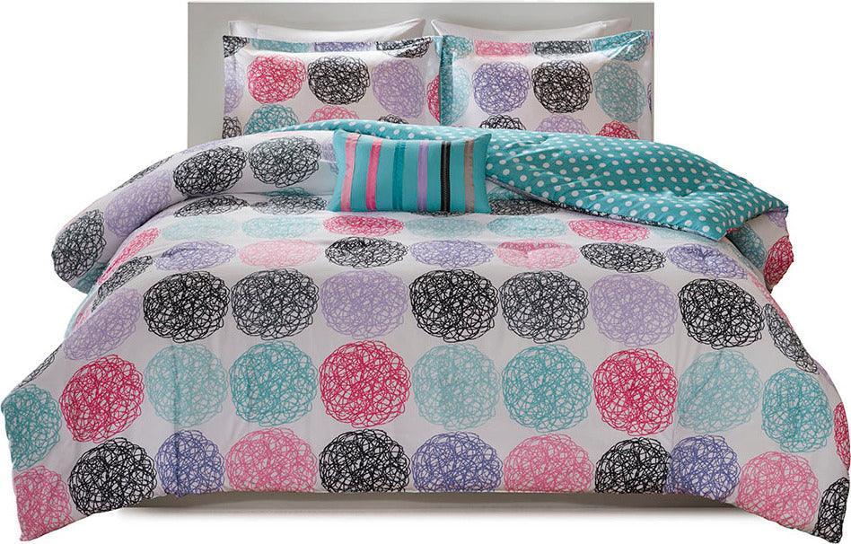 Olliix.com Comforters & Blankets - Carly Reversible Comforter Set Purple Twin/Twin XL