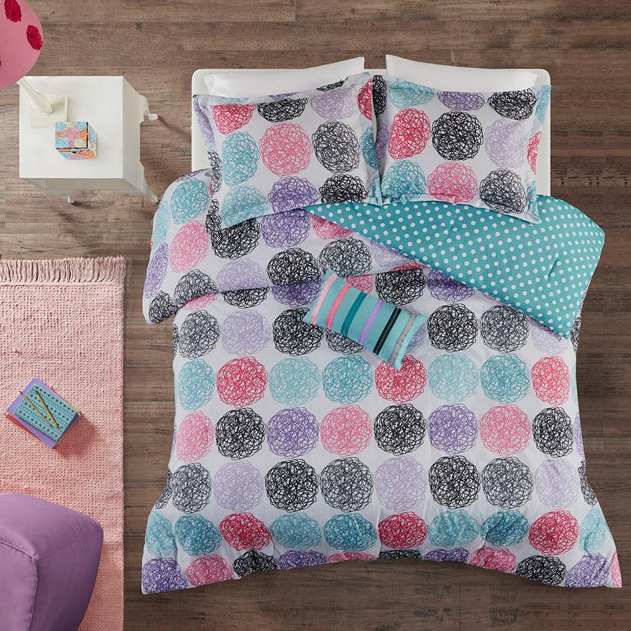 Olliix.com Comforters & Blankets - Carly Reversible Comforter Set Purple Twin/Twin XL