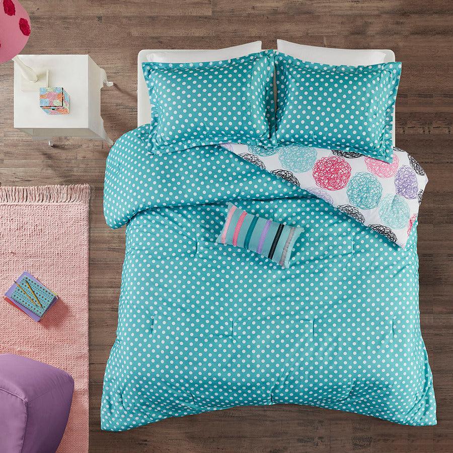 Olliix.com Comforters & Blankets - Carly Reversible Comforter Set Purple Twin/Twin XL