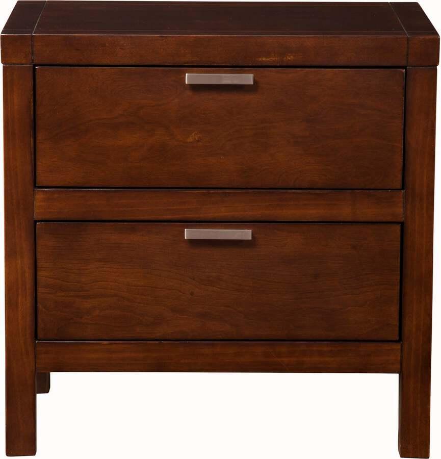 Alpine Furniture Nightstands & Side Tables - Carmel 2 Drawer Nightstand Cappuccino