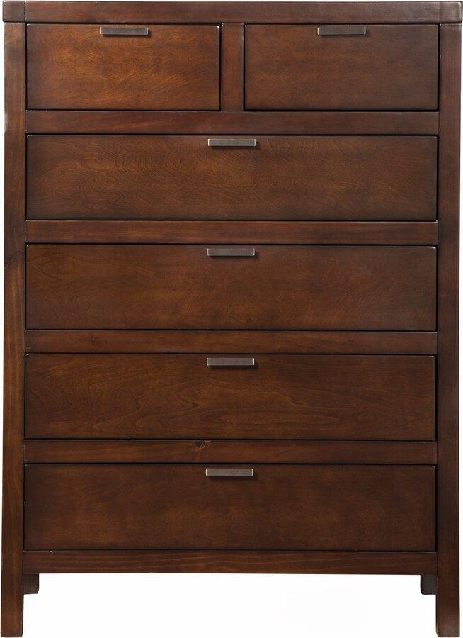 Alpine Furniture Chest of Drawers - Carmel 6 Drawer Chest Cappuccino