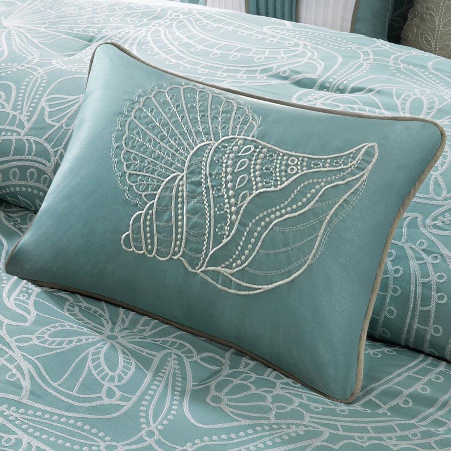 Olliix.com Comforters & Blankets - Carmel 7 Piece Coastal Comforter Set Blue King