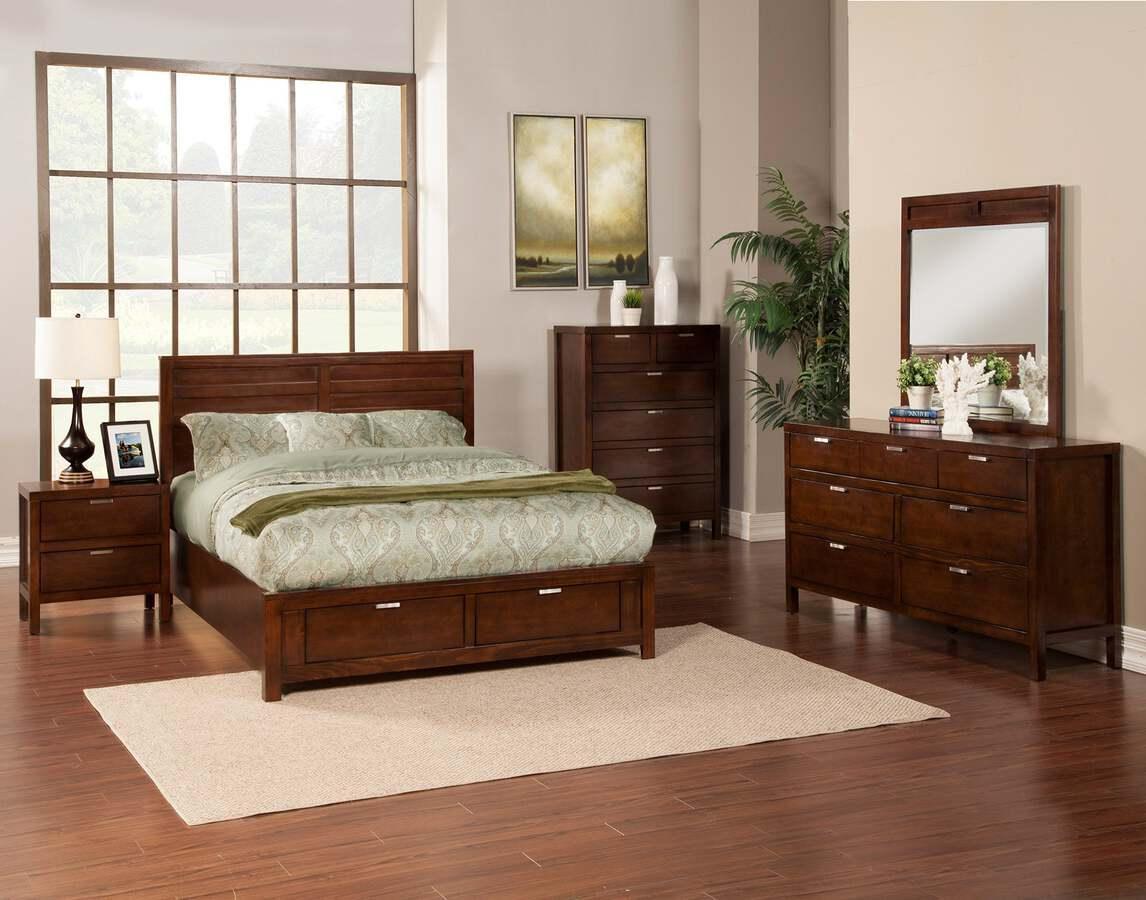Alpine Furniture Beds - Carmel Full Size Storage Bed, Cappuccino