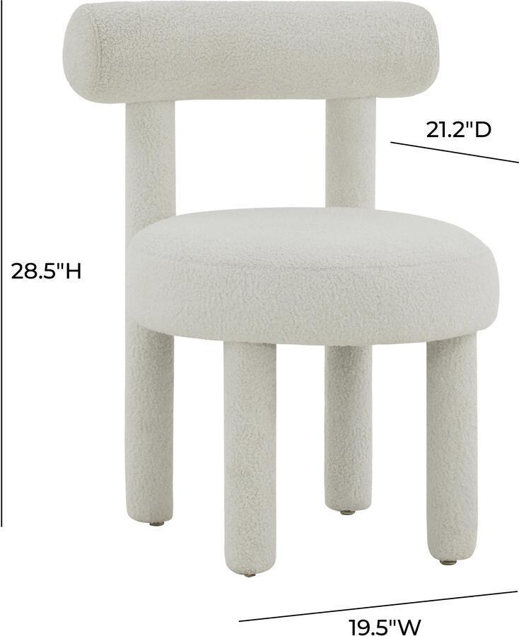 Tov Furniture Accent Chairs - Carmel White Boucle Chair