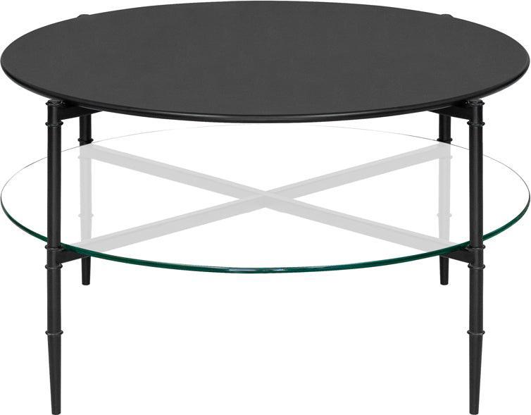 Olliix.com Coffee Tables - Caroline Round Coffee Table with Interchangeable Wood and Glass Top