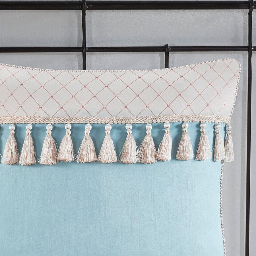 Olliix.com Comforters & Blankets - Carolyn Floral Jacquard Comforter Set With Euro Shams And Dec Pillows Ivory King