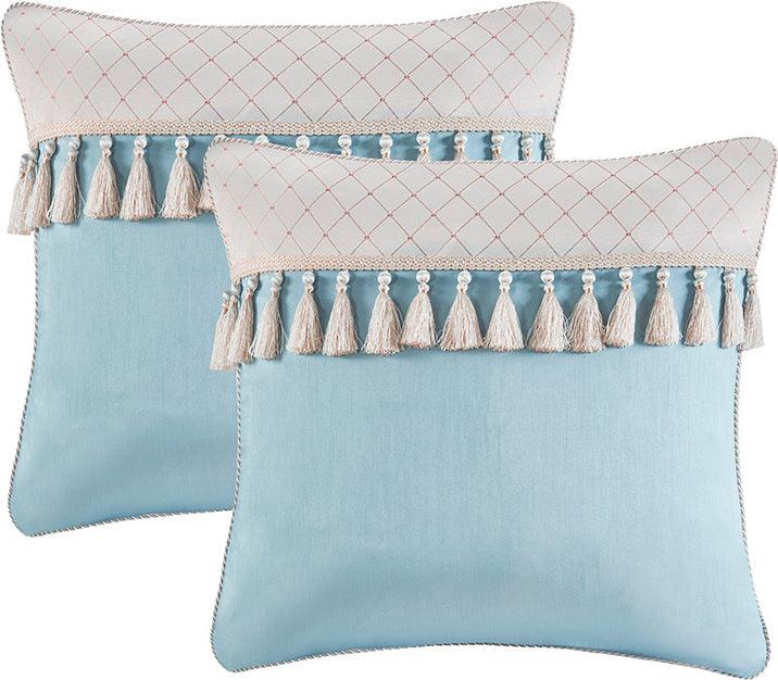 Olliix.com Comforters & Blankets - Carolyn Floral Jacquard Comforter Set With Euro Shams And Pillows Ivory Queen