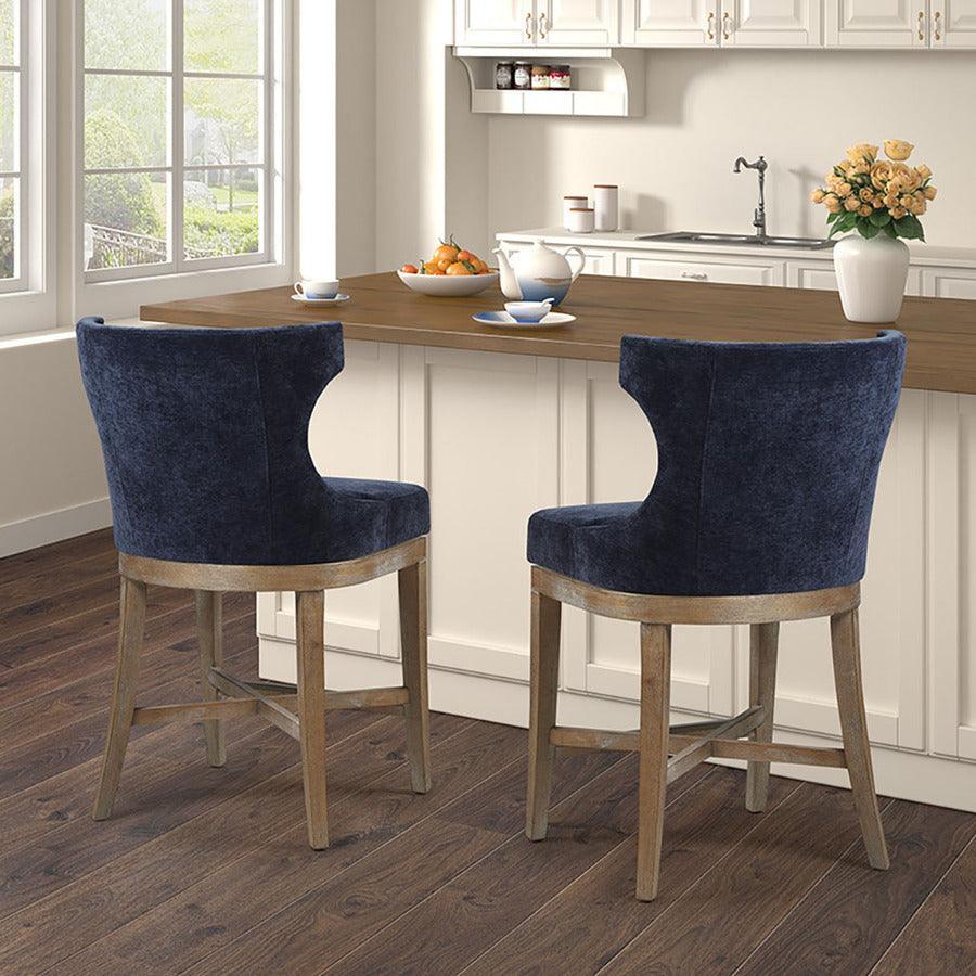 Olliix.com Barstools - Carson Counter Stool With Swivel Seat Navy
