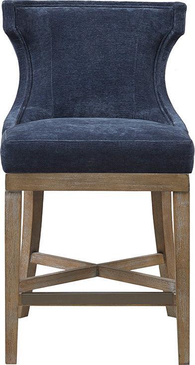 Olliix.com Barstools - Carson Counter Stool With Swivel Seat Navy
