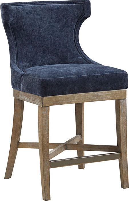 Olliix.com Barstools - Carson Counter Stool With Swivel Seat Navy
