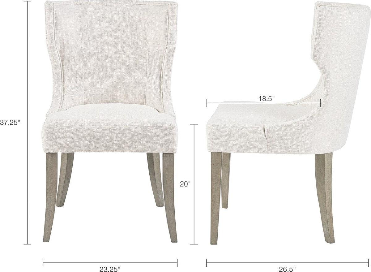 Olliix.com Dining Chairs - Carson Transitional Dining Chair 23.25"W x 26.5"D x 37.25"H Cream