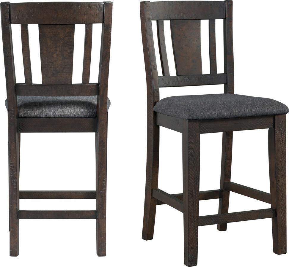 Elements Barstools - Carter Counter Height Side Chair Set Dark Gray