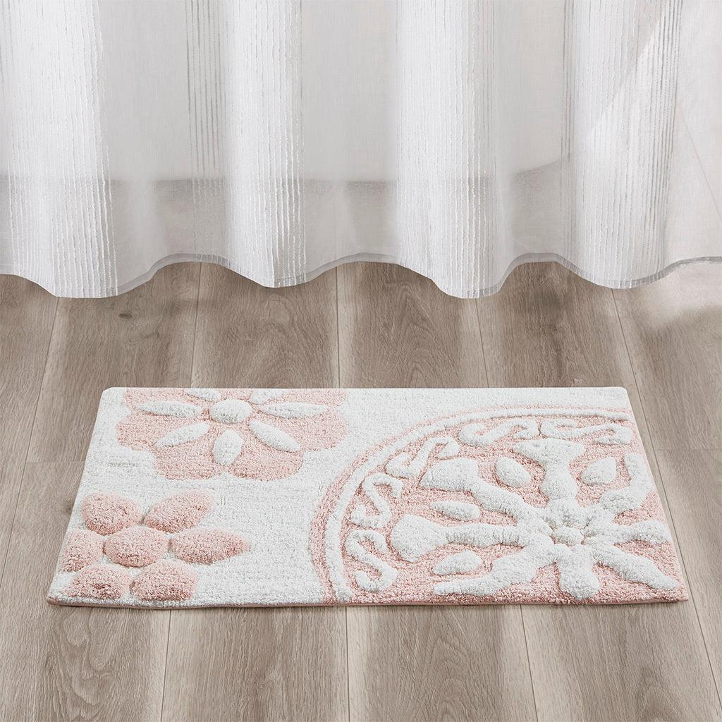 Olliix.com Bath Rugs - Casablanca 20"x30" Rectangular Bath Rug Pink