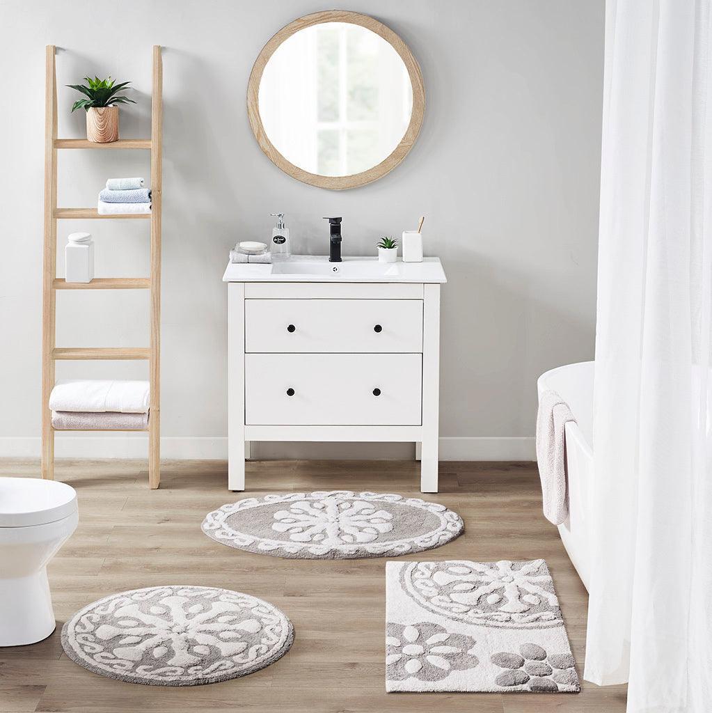 Olliix.com Bath Rugs - Casablanca 25" Round Bath Rug Taupe