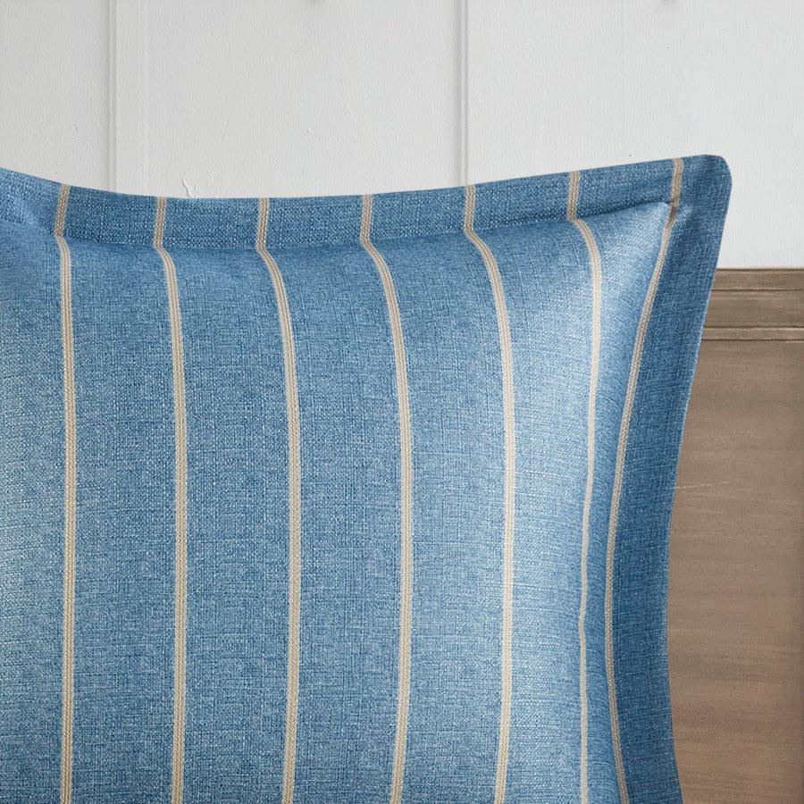 Olliix.com Comforters & Blankets - Caspian Medallion Comforter Set With Euro Shams And Dec Pillows Blue Queen