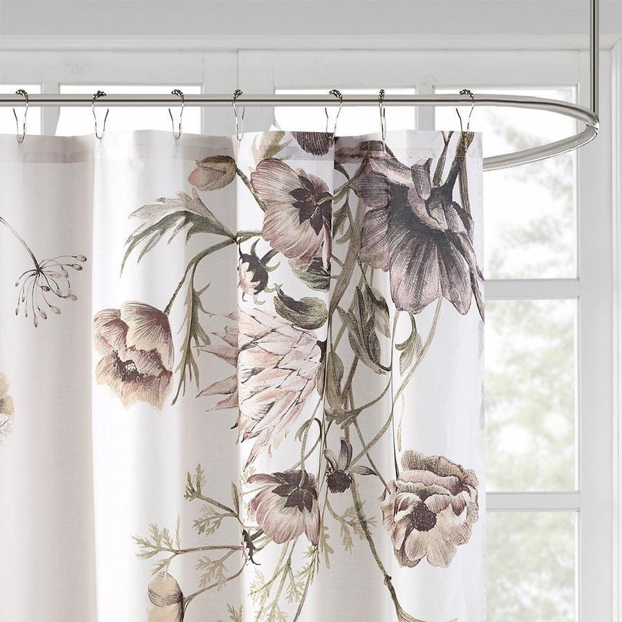 Olliix.com Shower Curtains - Cassandra Printed Cotton Shower Curtain Blush