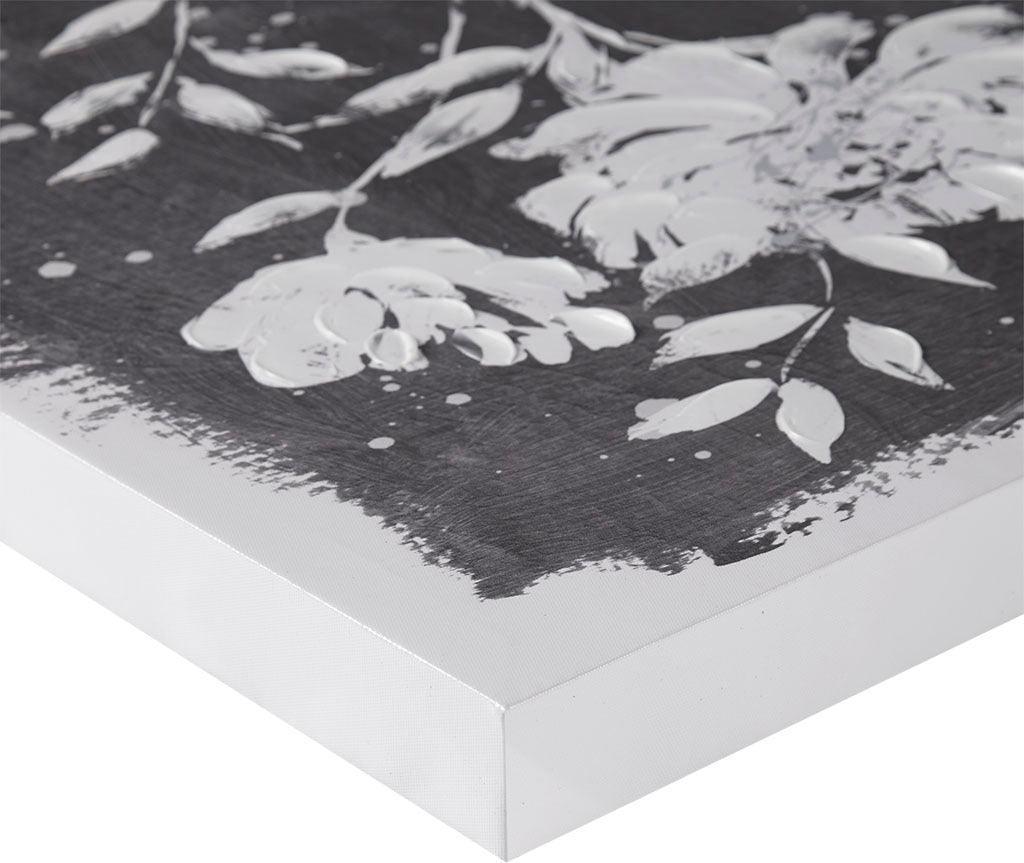 Olliix.com Wall Art - Cassia Floral Embellished Canvas 2 Piece Set Black & White