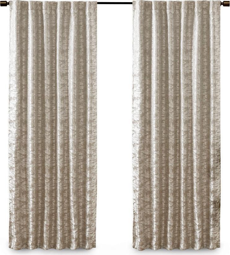 Olliix.com Curtains - Cassius 108 H Marble Jacquard Total Blackout Rod Pocket/Back Tab Curtain Panel Gray
