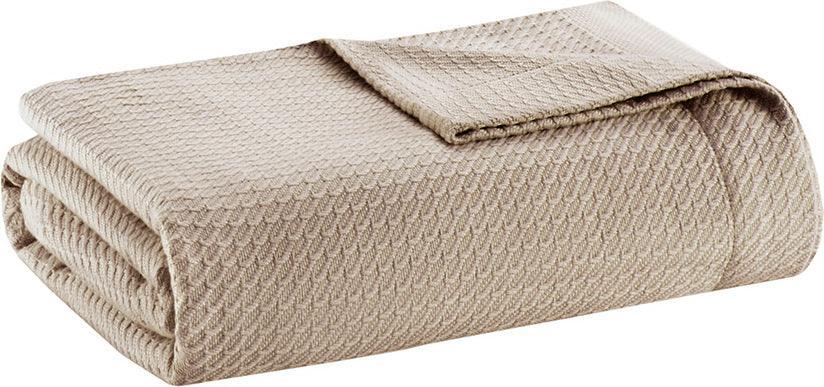 Olliix.com Comforters & Blankets - Casual Certified Egyptian Cotton Blanket Full/Queen Khaki