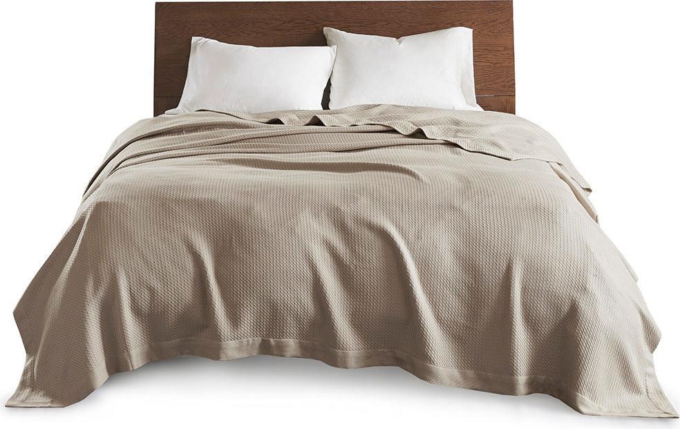 Olliix.com Comforters & Blankets - Casual Certified Egyptian Cotton Blanket Full/Queen Khaki
