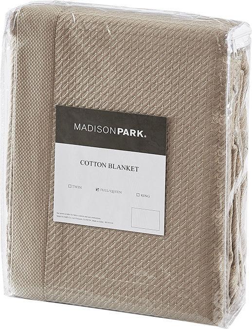 Olliix.com Comforters & Blankets - Casual Certified Egyptian Cotton Blanket Full/Queen Khaki