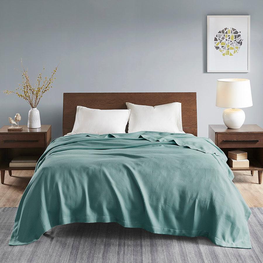 Olliix.com Comforters & Blankets - Casual Certified Egyptian Cotton Blanket King Teal