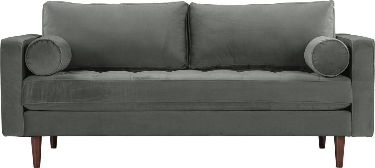 Tov Furniture Loveseats - Cave Ash Gray Velvet Loveseat