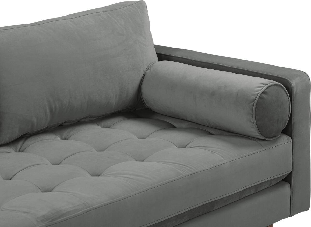 Tov Furniture Loveseats - Cave Ash Gray Velvet Loveseat