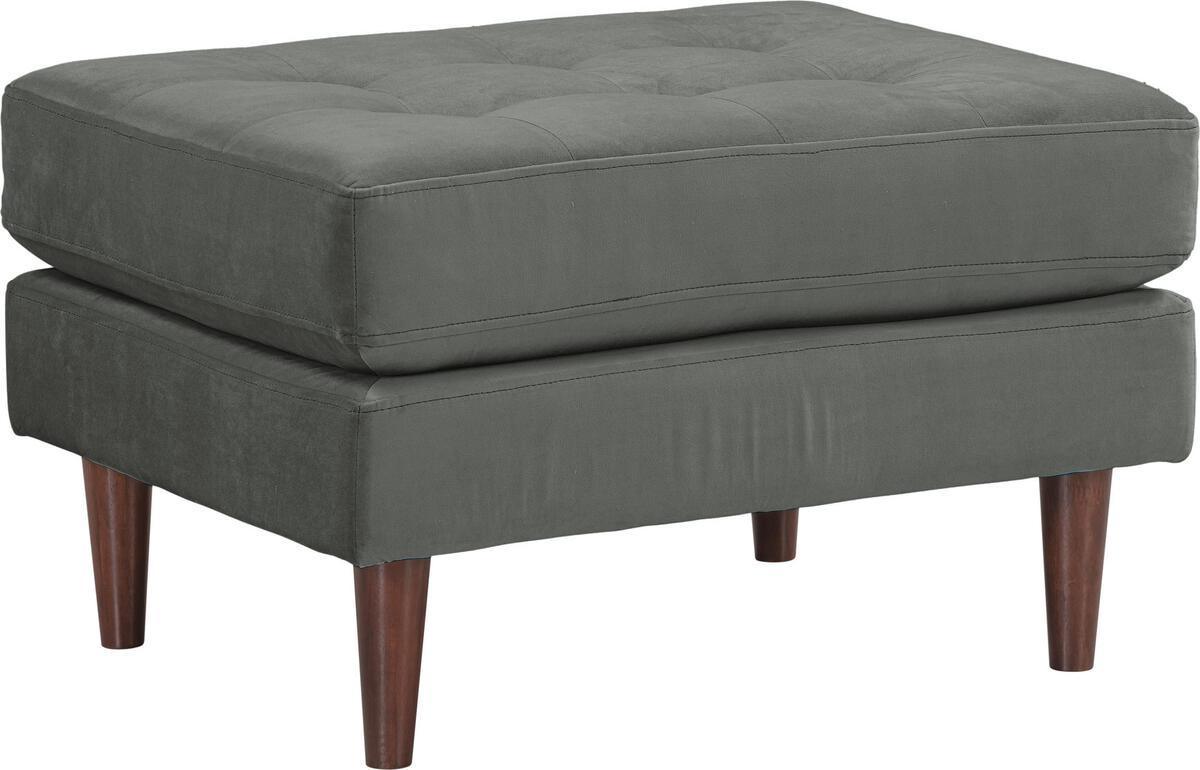 Tov Furniture Ottomans & Stools - Cave Ash Gray Velvet Ottoman