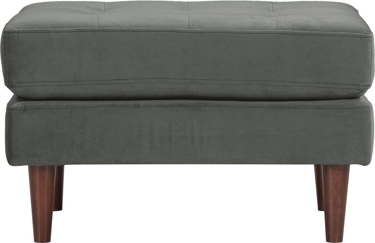 Tov Furniture Ottomans & Stools - Cave Ash Gray Velvet Ottoman