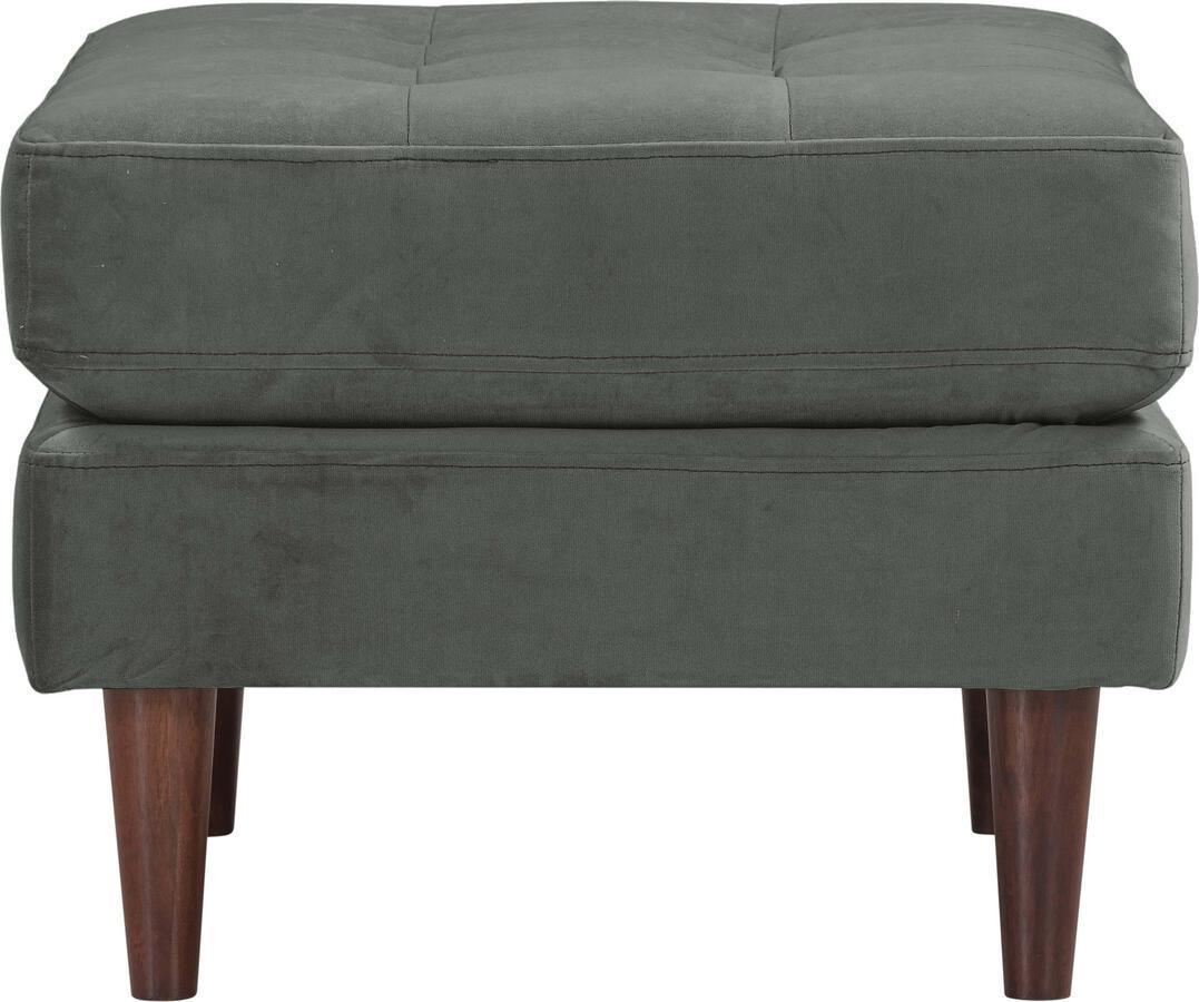Tov Furniture Ottomans & Stools - Cave Ash Gray Velvet Ottoman