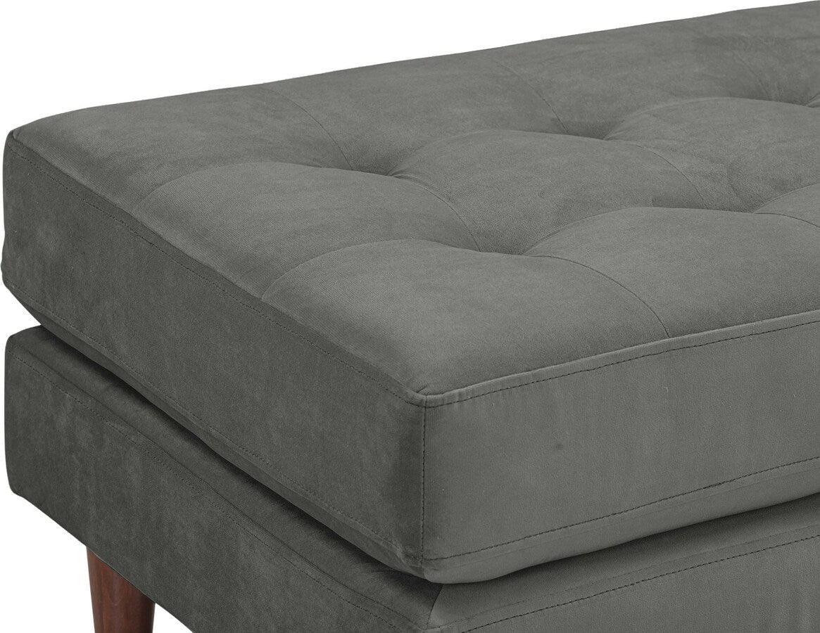 Tov Furniture Ottomans & Stools - Cave Ash Gray Velvet Ottoman