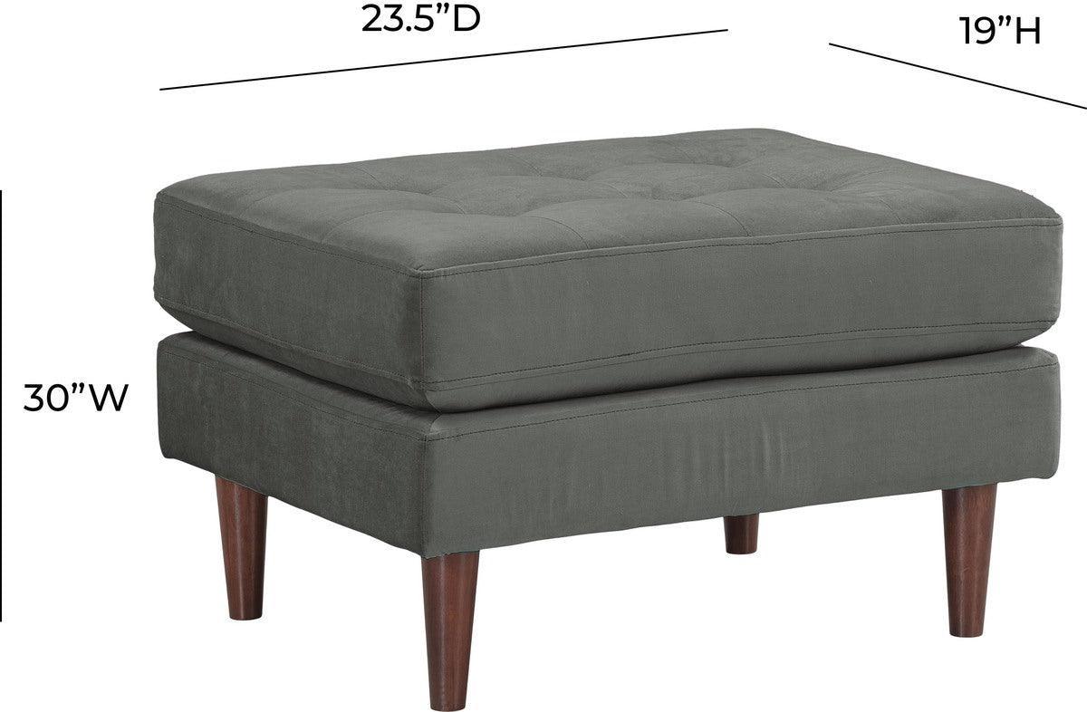 Tov Furniture Ottomans & Stools - Cave Ash Gray Velvet Ottoman